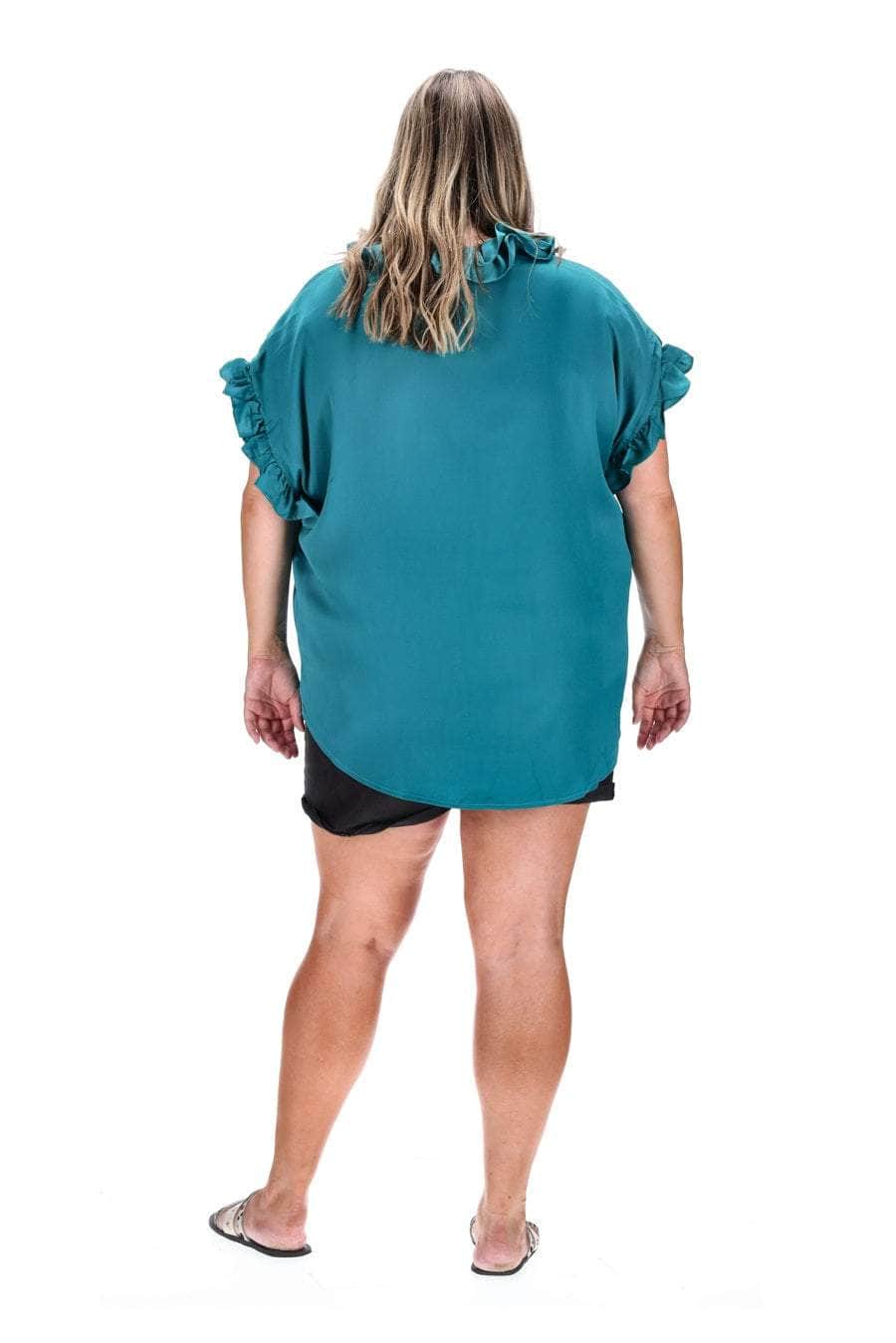 Scarlett V Neck Top Teal 4