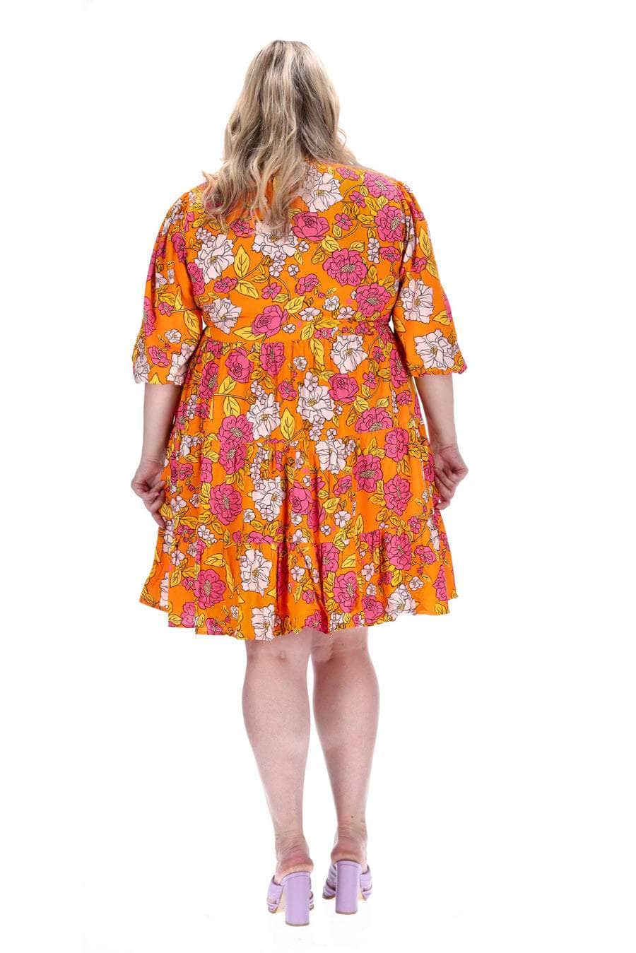 plus size orange mini dress