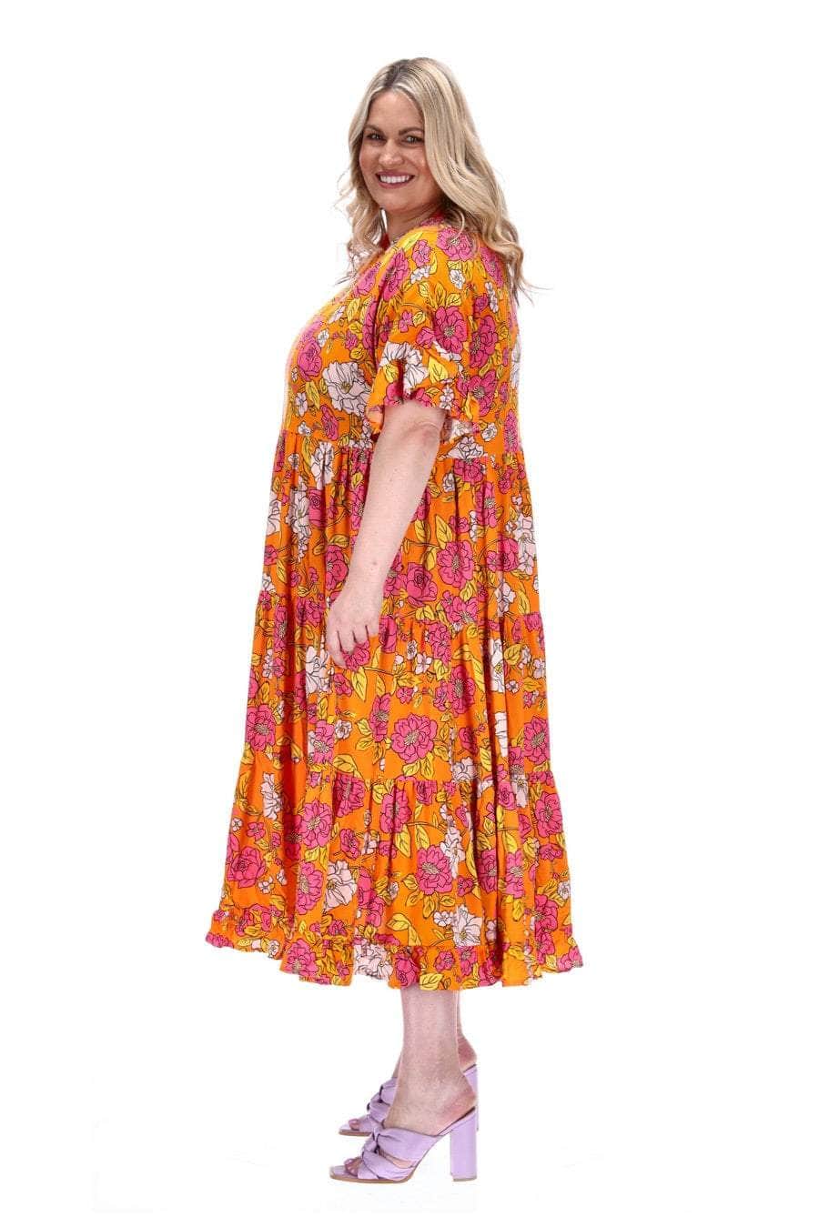 plus size orange dress