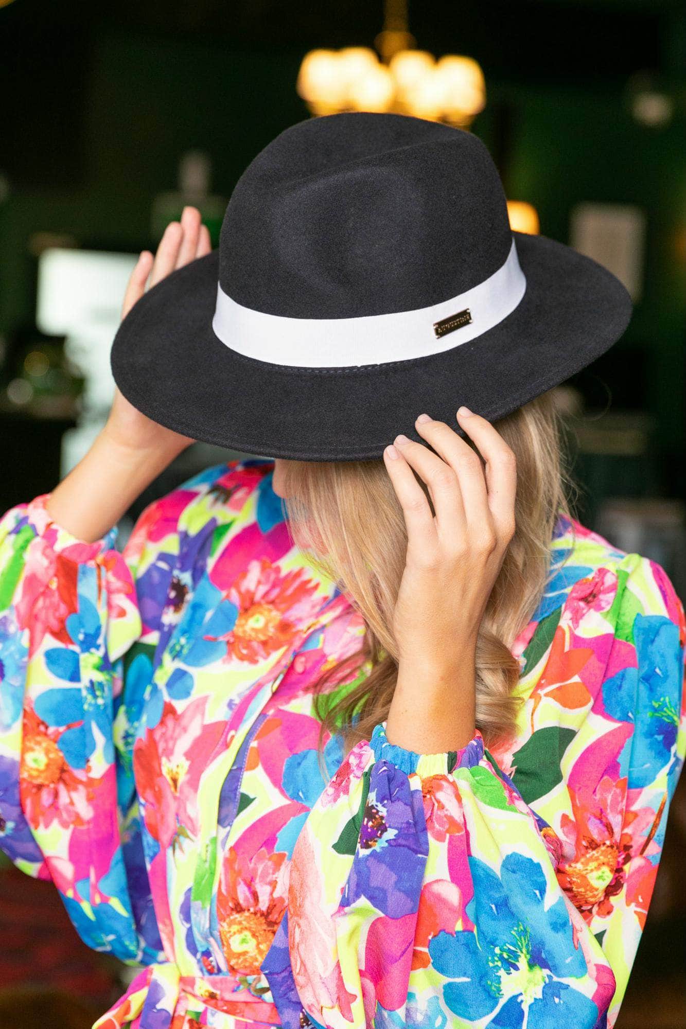 dark navy wool fedora