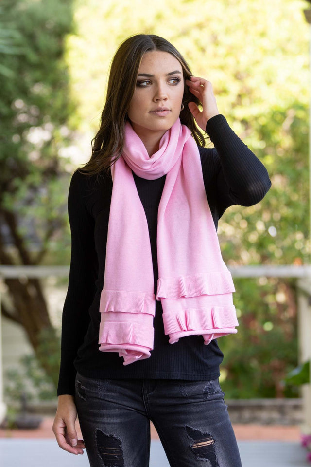 Ruffle Scarf Baby Pink