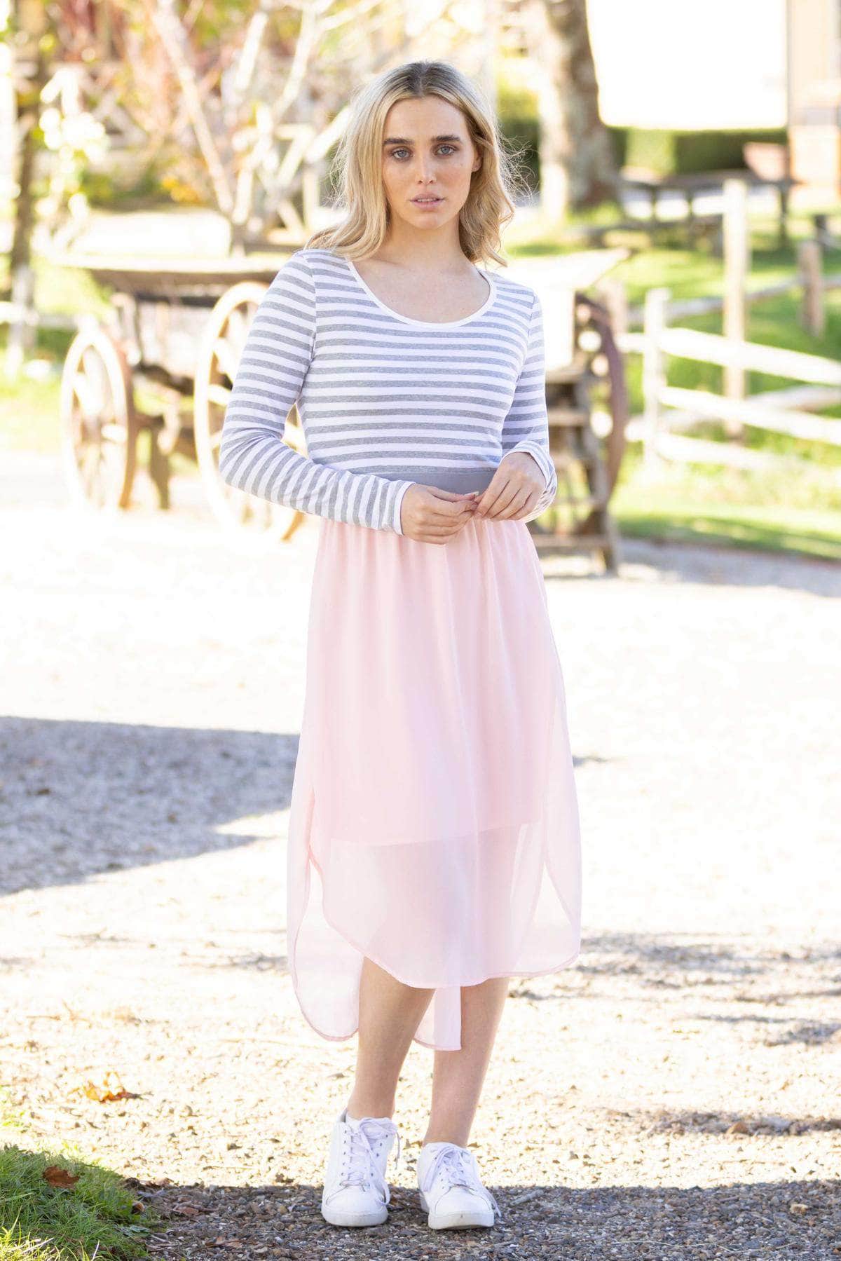 Longsleeve Midi Dress Pink