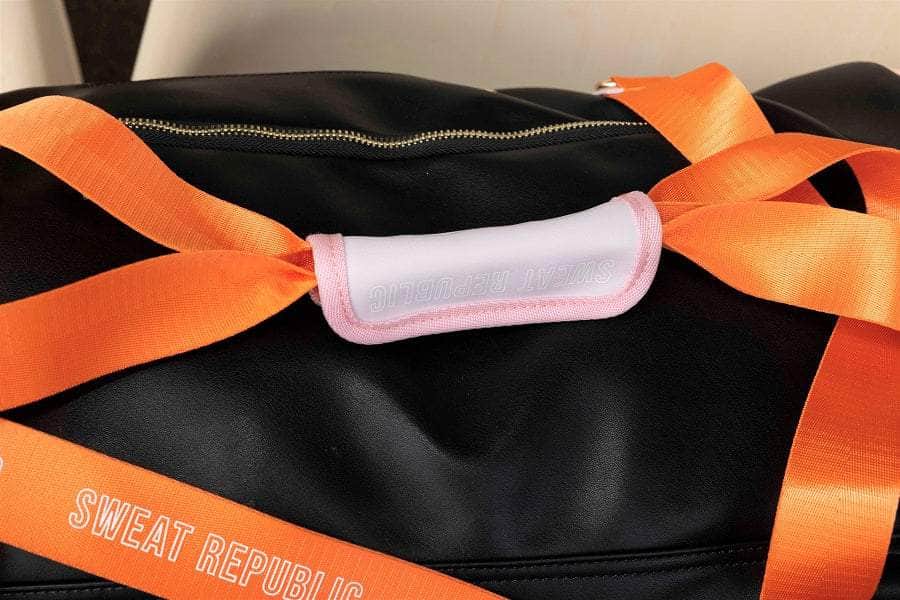 Black PU gym duffle bag