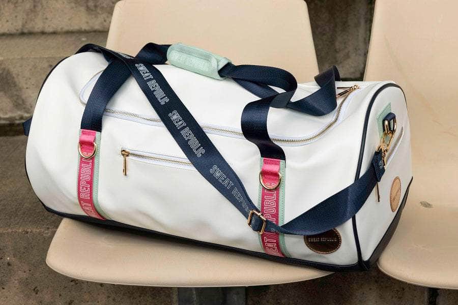 White PU gym duffle bag