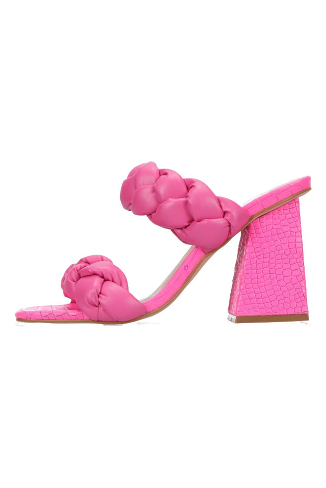 Plaited Heel Pink Croc
