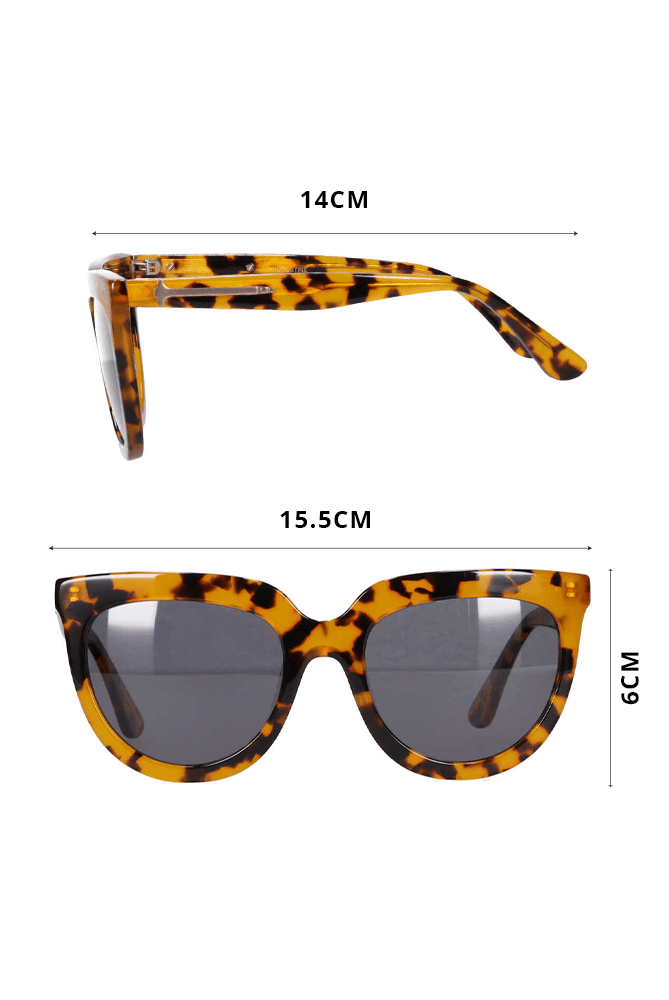 overized cat eye sunglasses in brown tortoise