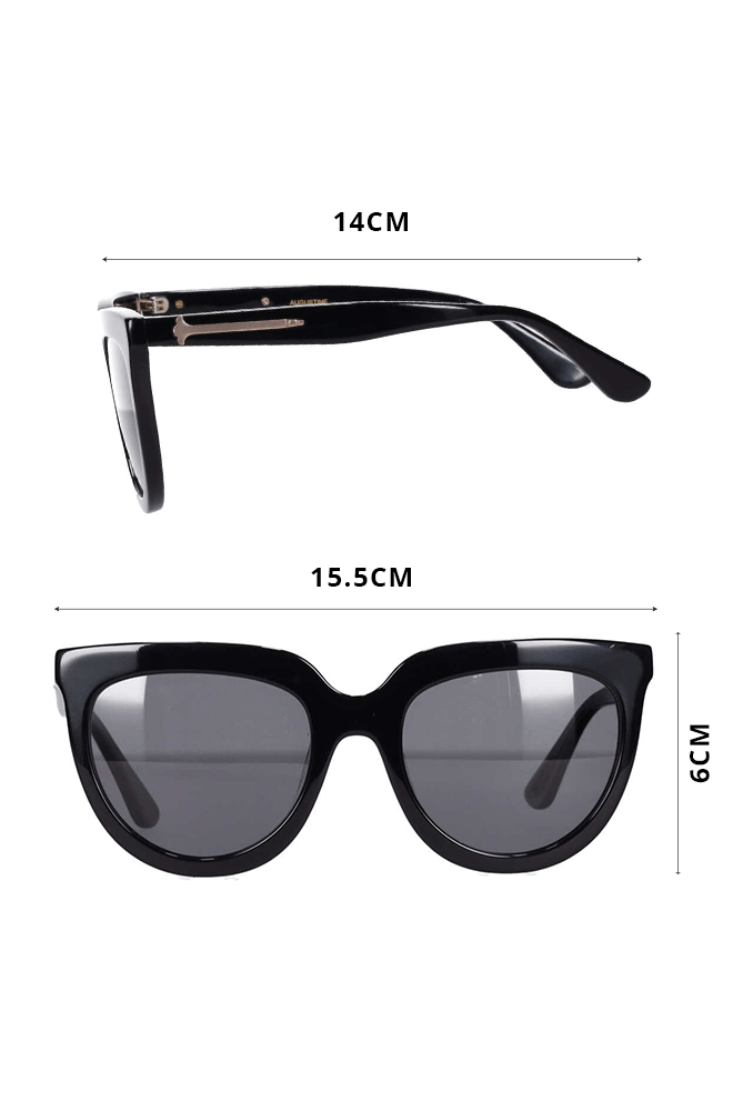 overized cat eye sunglasses in black