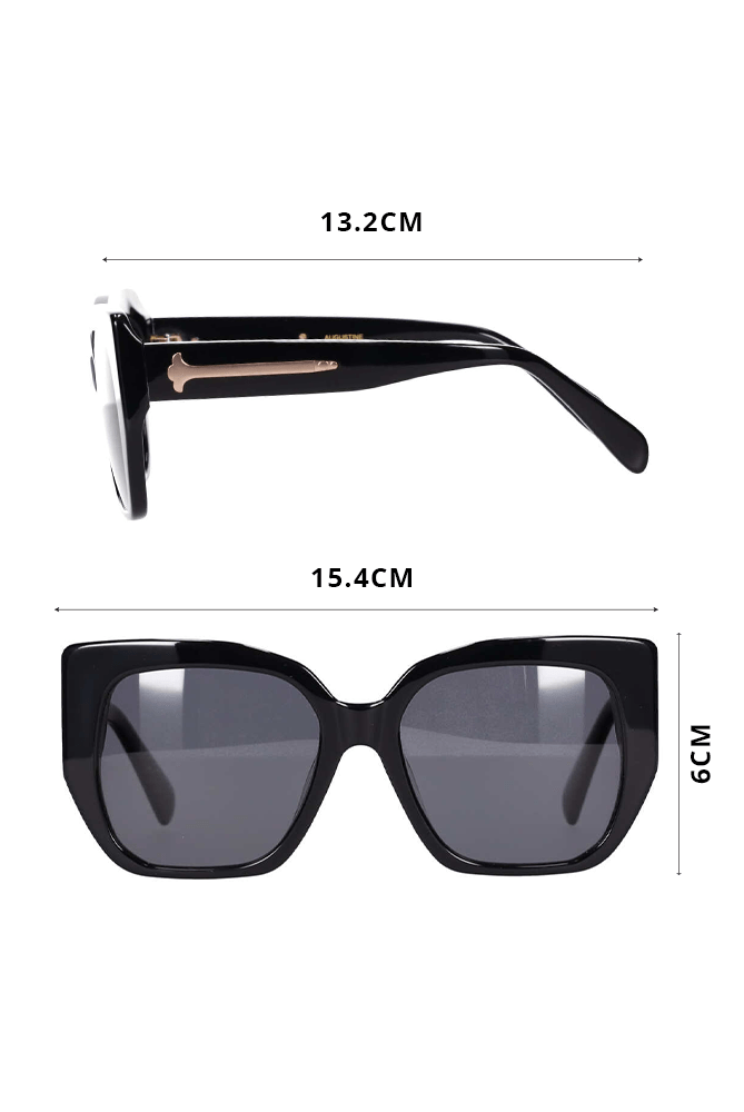 squared-bottom cat eye sunglasses in black