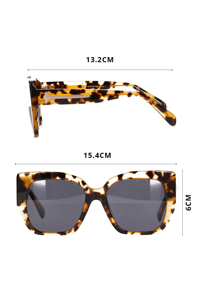 squared-bottom cat eye sunglasses in brown tortoise shell
