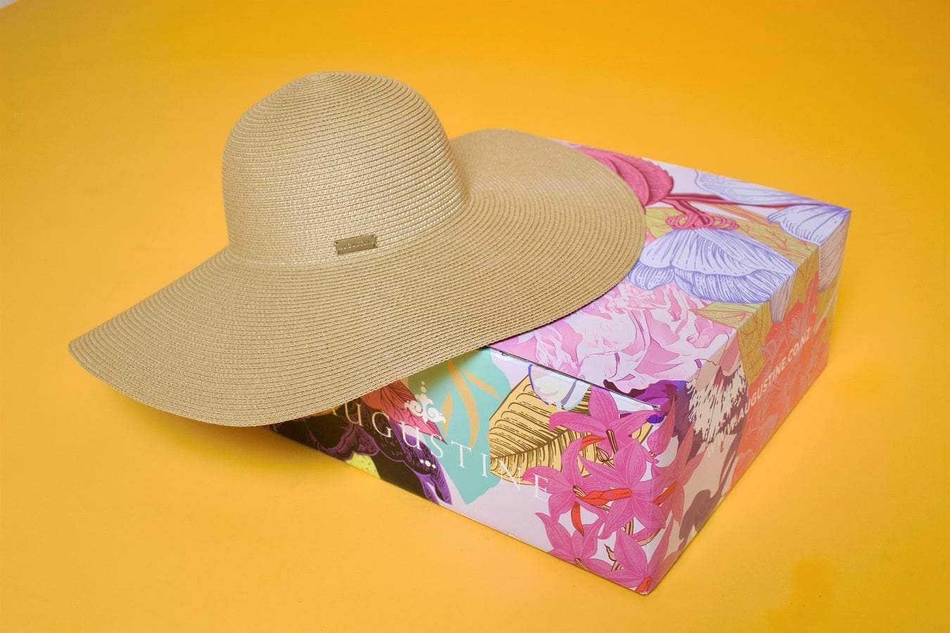 Womens Tan woven summer hat