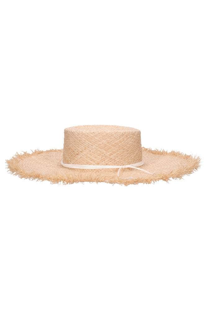beige straw hat