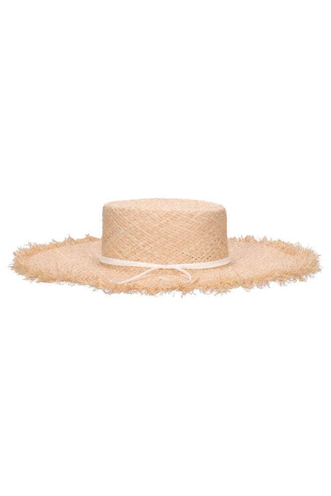 beige straw hat