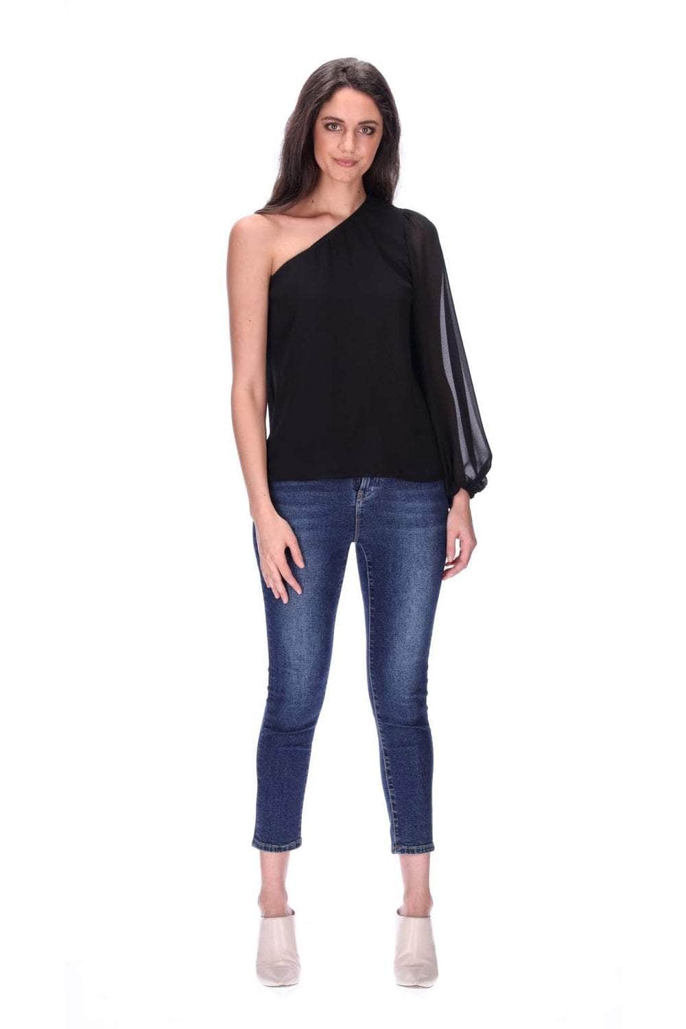 One Shoulder Top Black