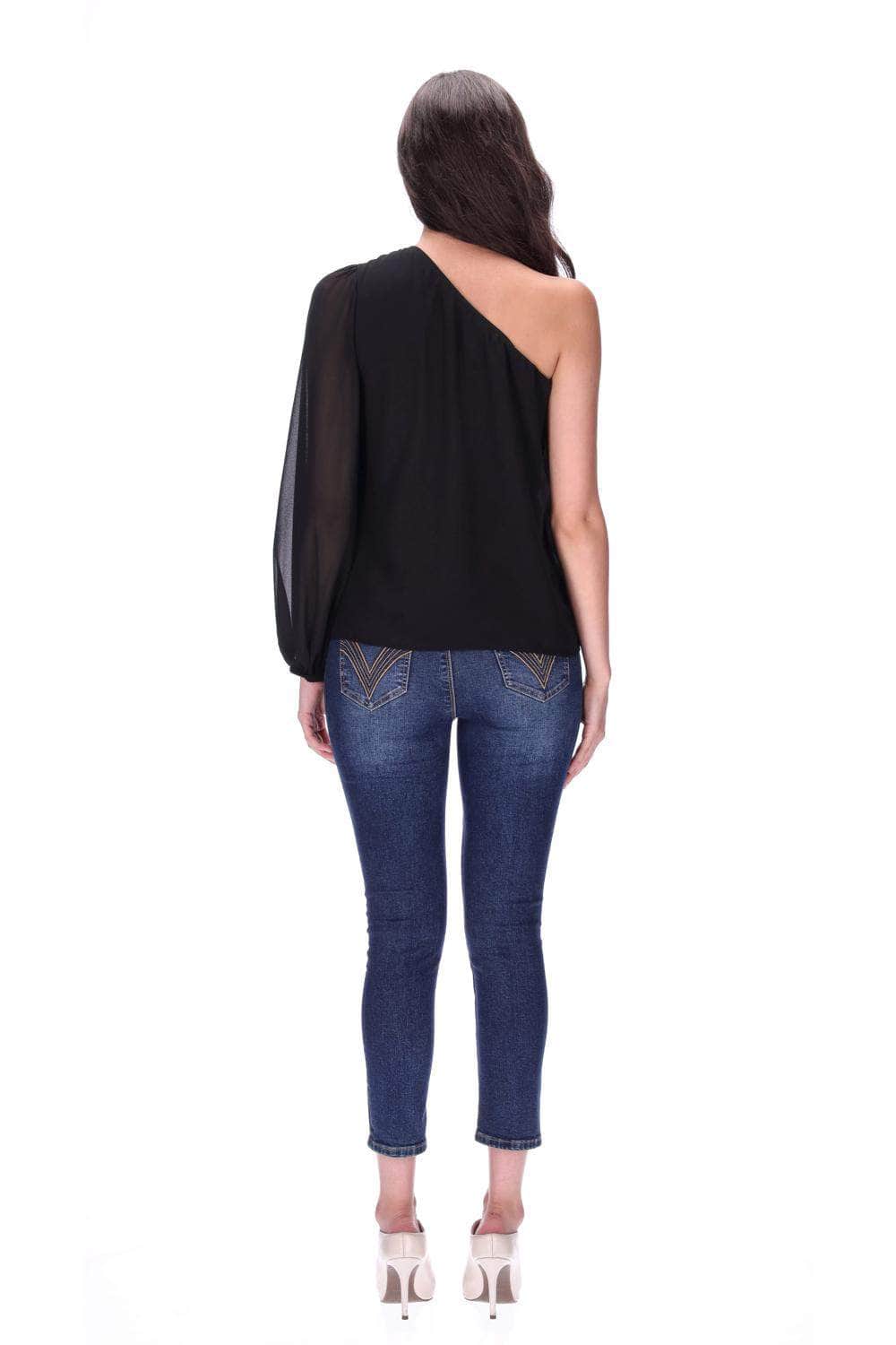 One Shoulder Top Black