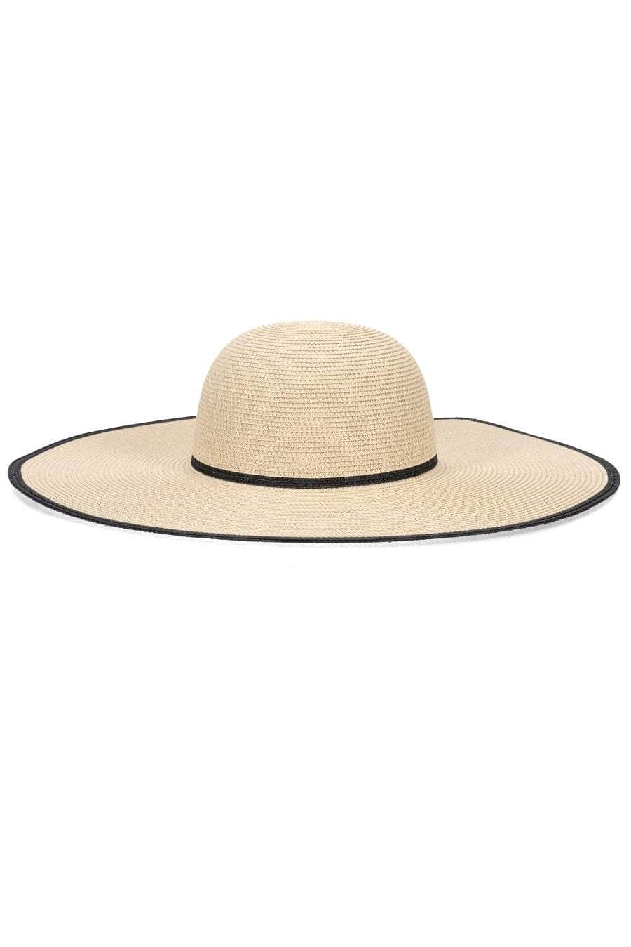 Womens beige wide brim summer hat