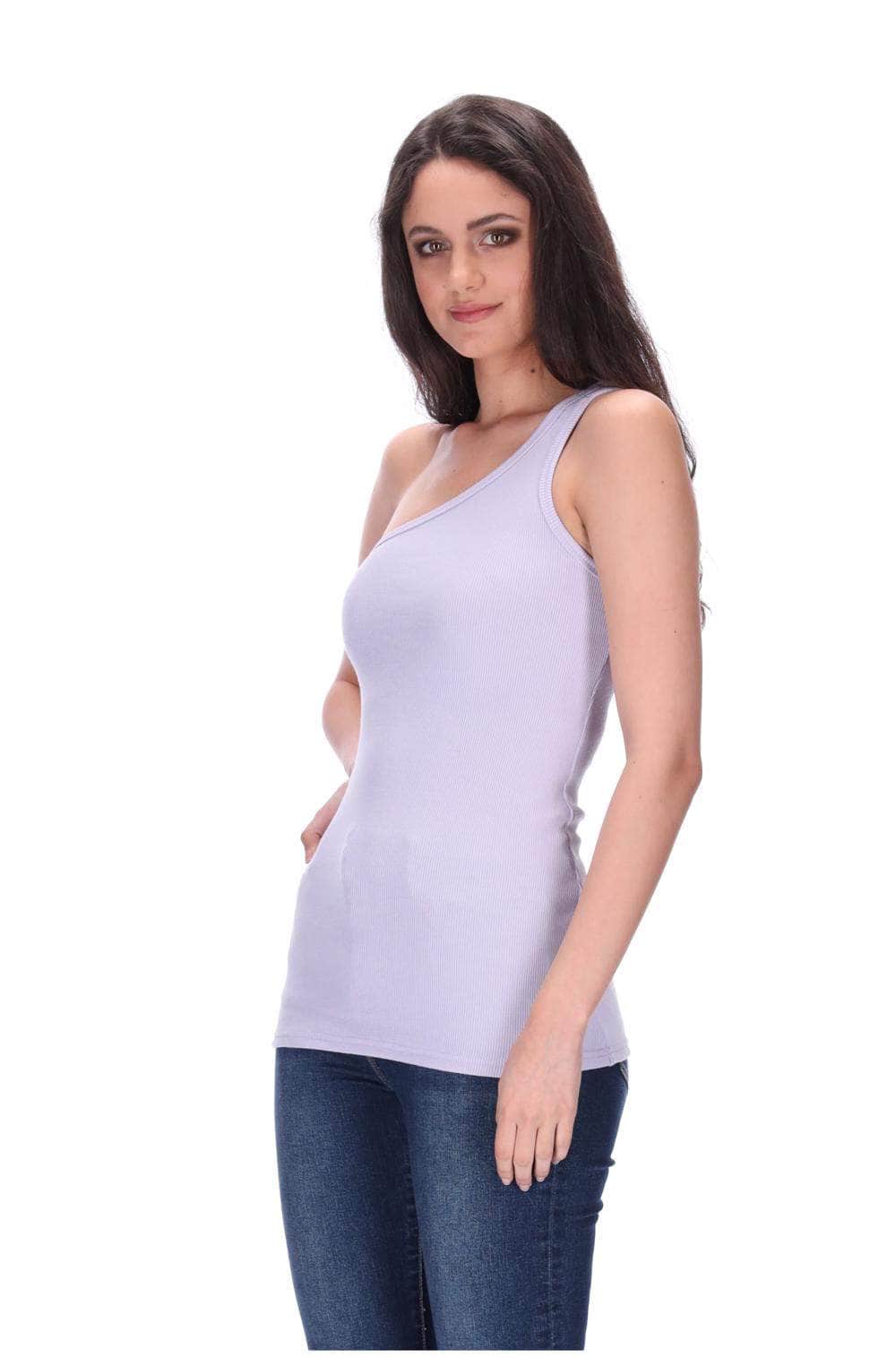 One Shoulder Singlet Lilac