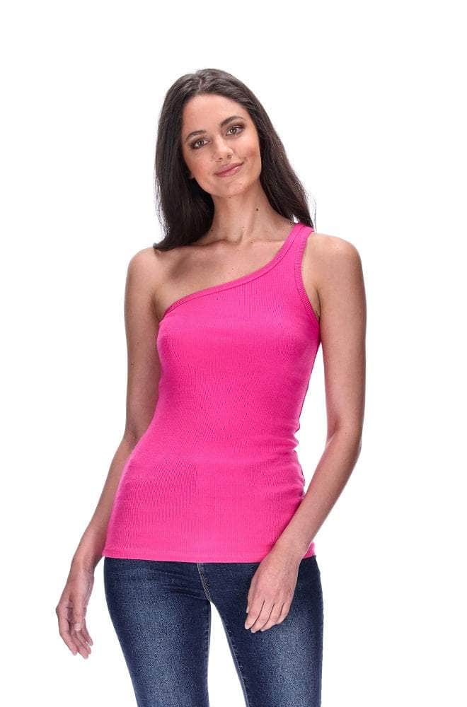 One Shoulder Singlet Pink