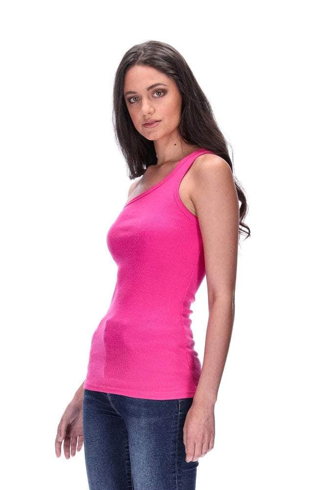 One Shoulder Singlet Pink