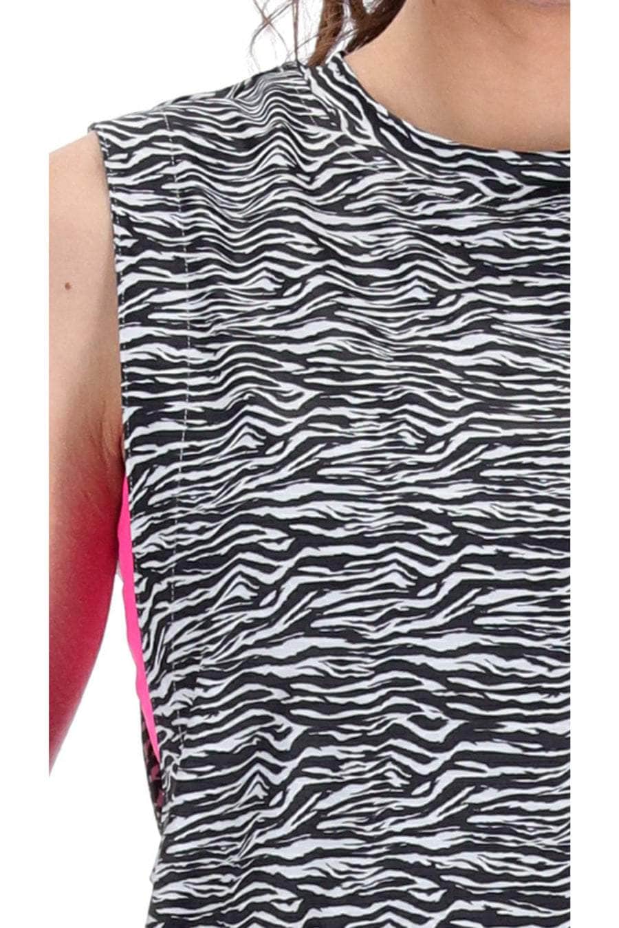 Feilder Singlet Black White Zebra Abstract Print