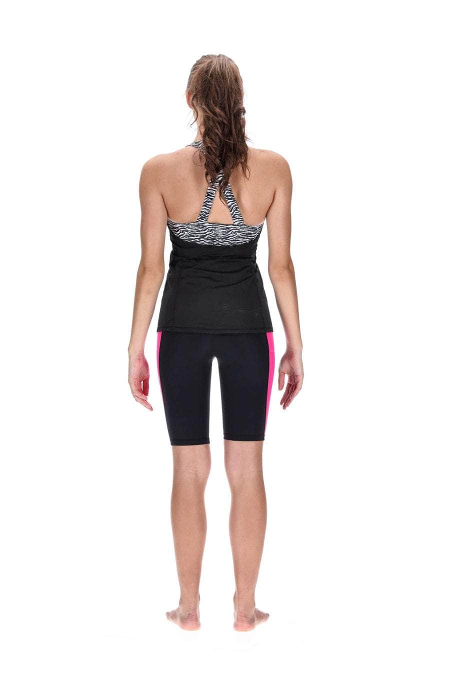 Go the Distance Biker Short Black Pink Zebra Print