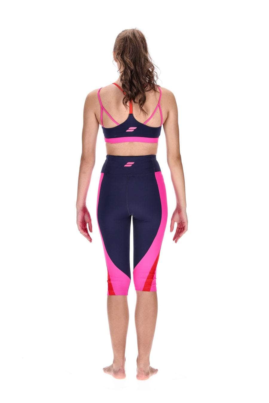 Invision 3/4 Legging Navy Pink Red Panels