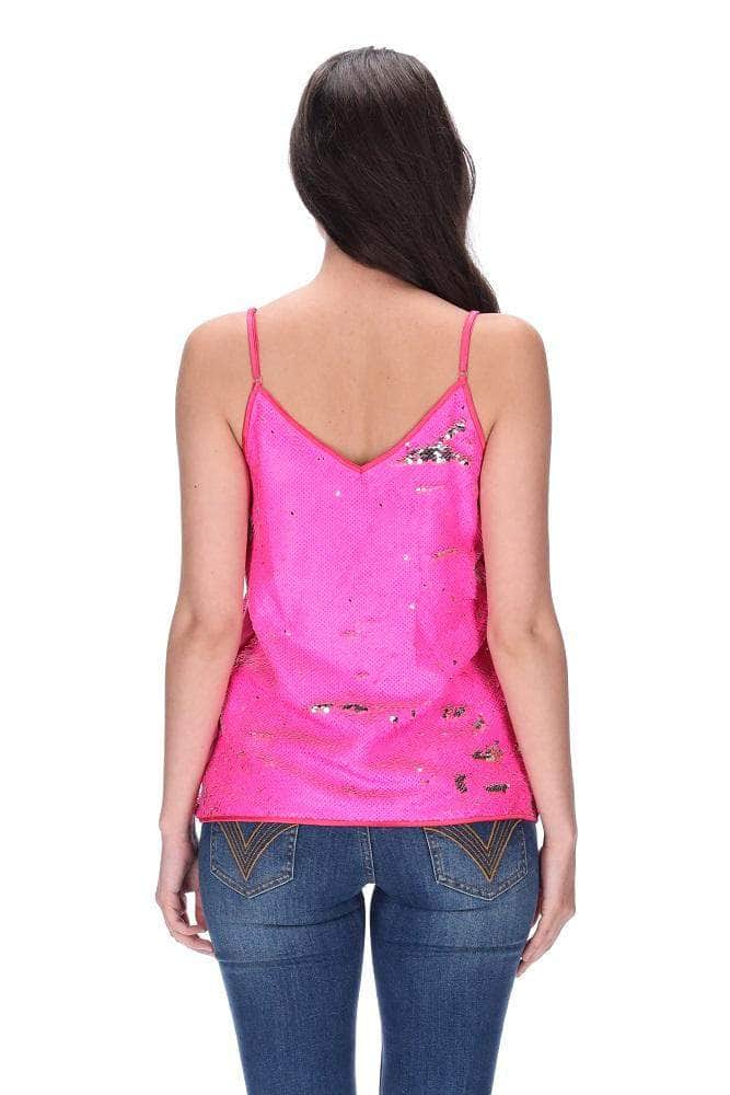 Sequin Singlet Fluro Pink