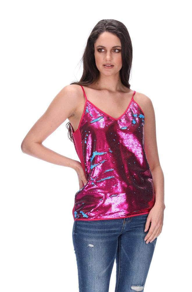 Sequin Singlet Pink