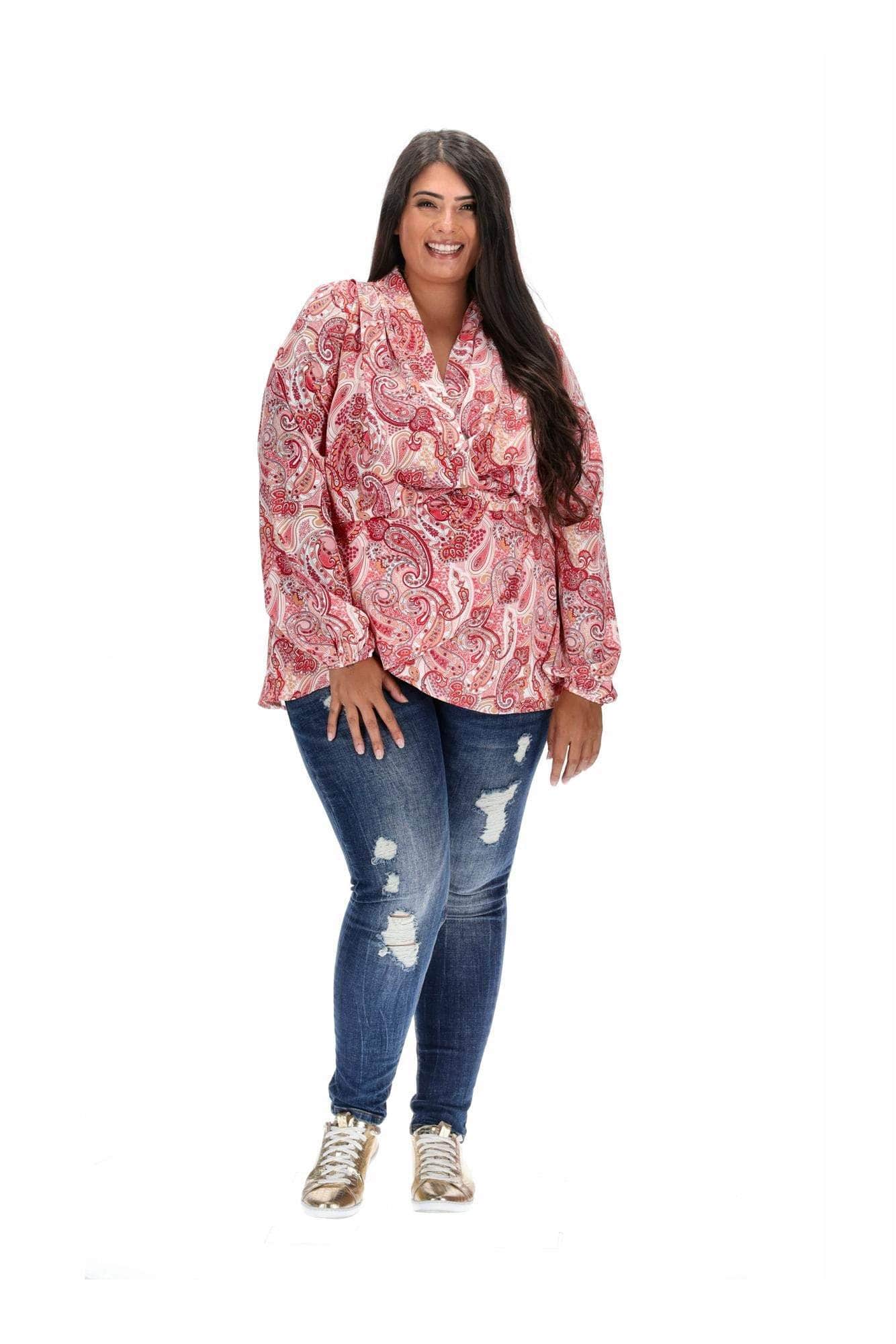 Kerry Top Pink Paisley 2