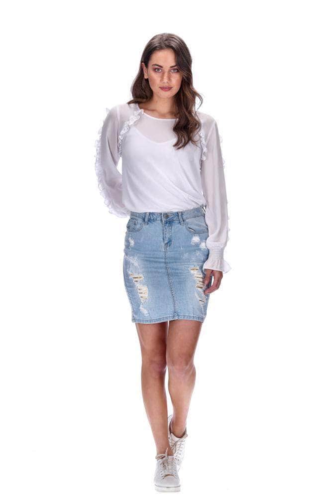 Light Blue Denim Skirt