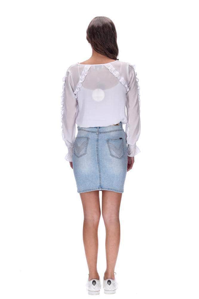 Light Blue Denim Skirt