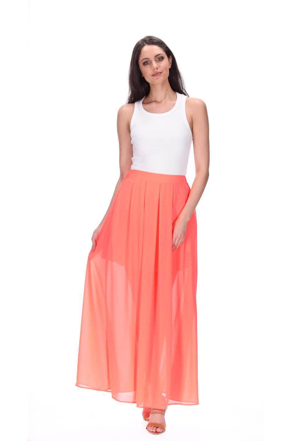 Maxi Skirt Fluro Coral