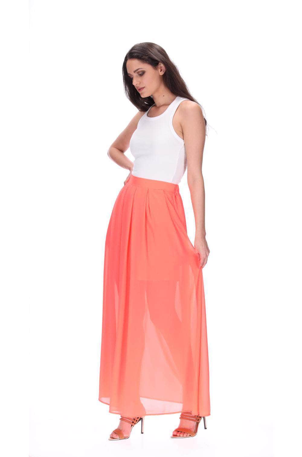 Maxi Skirt Fluro Coral
