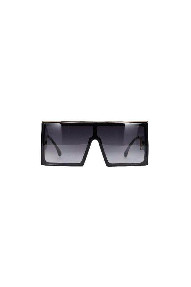 oversized flat top square sunglasses in black