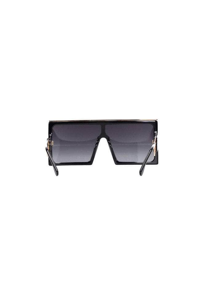 oversized flat top square sunglasses in black
