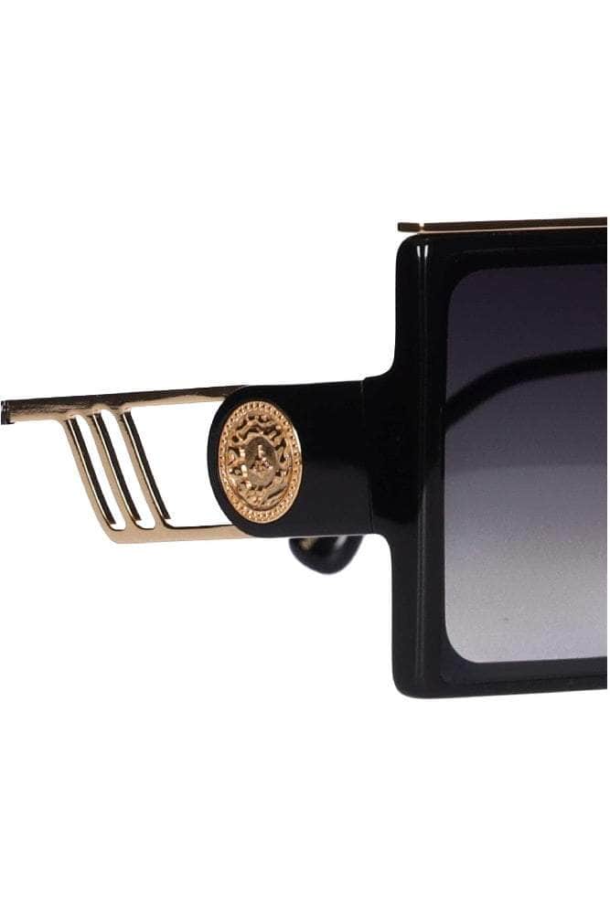 oversized flat top square sunglasses in black