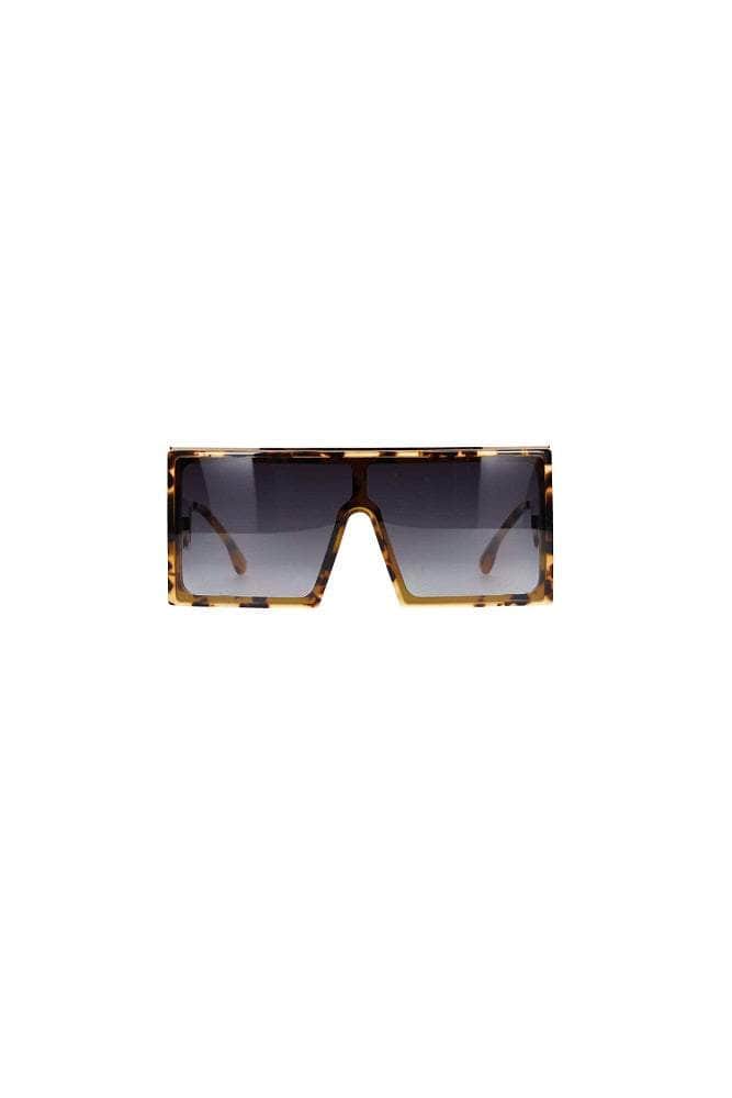 oversized flat top square sunglasses in brown tort