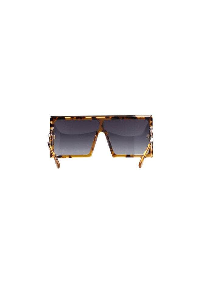 oversized flat top square sunglasses in brown tort