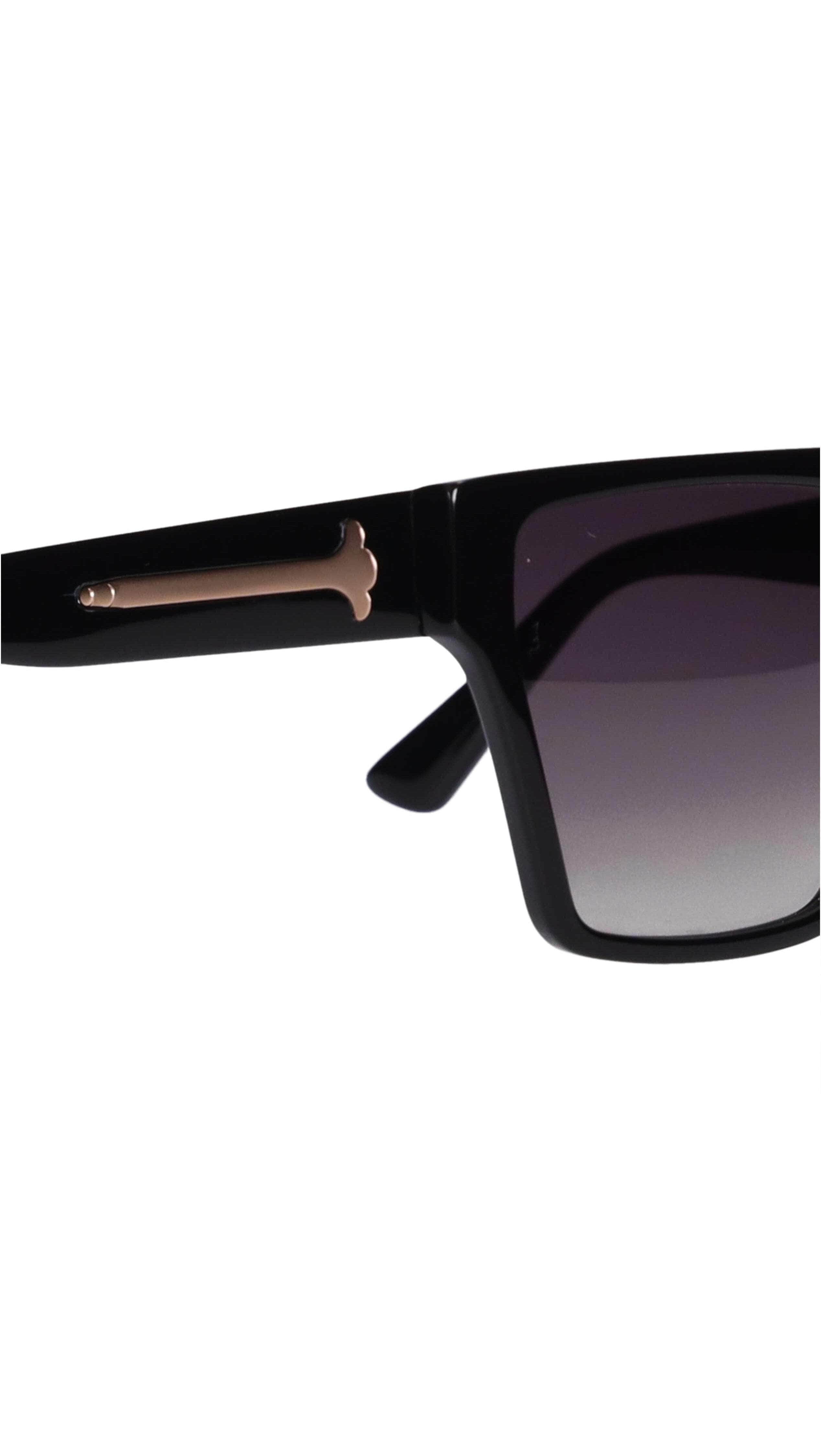oversized flat top square sunglasses in black