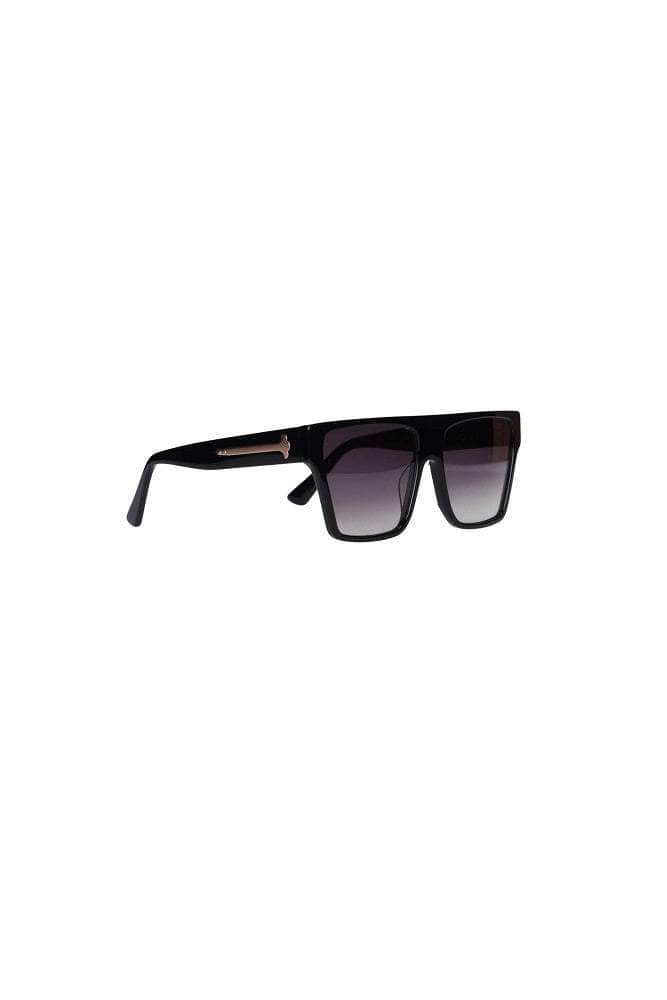 oversized flat top square sunglasses in black