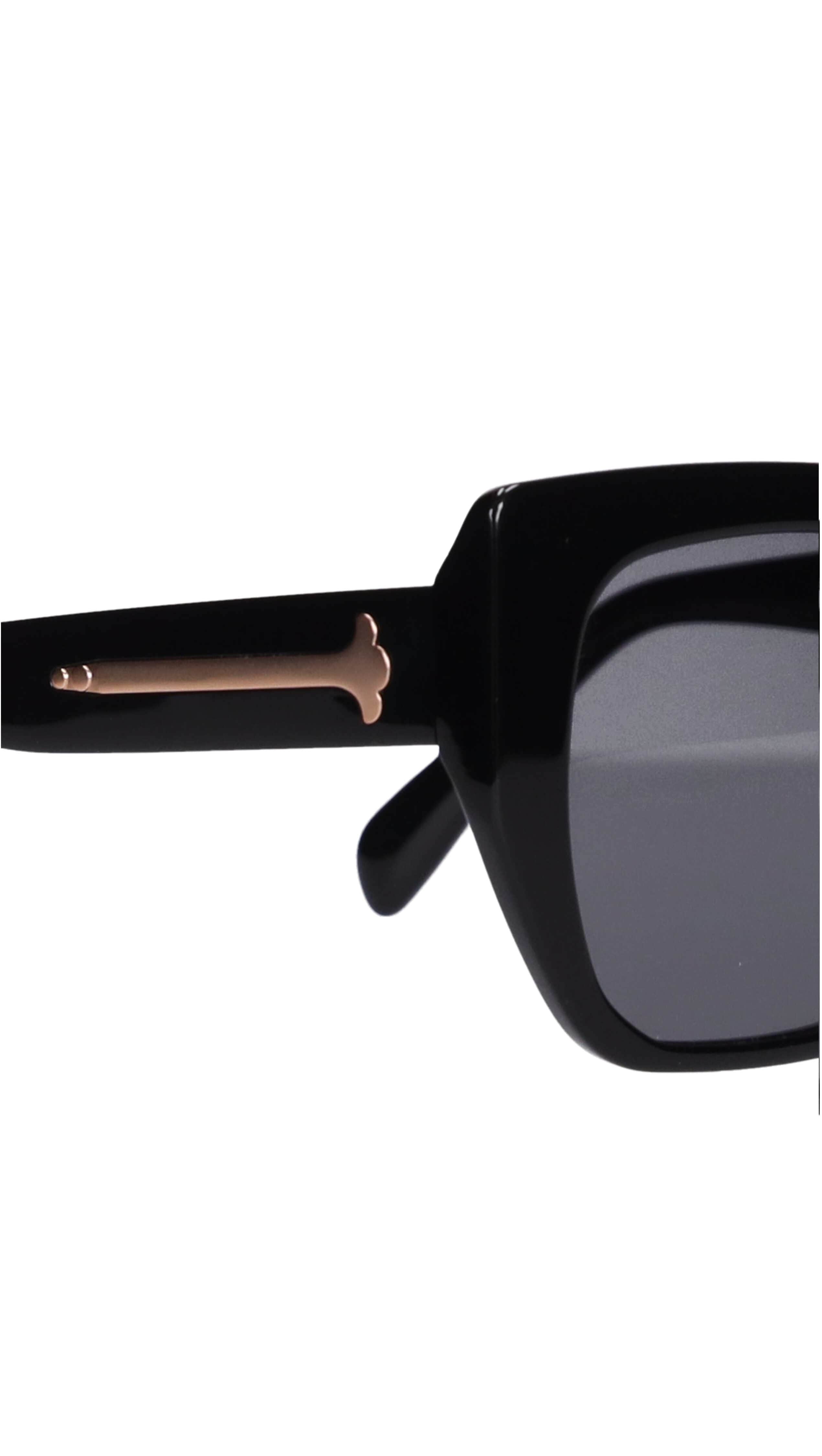 squared-bottom cat eye sunglasses in black
