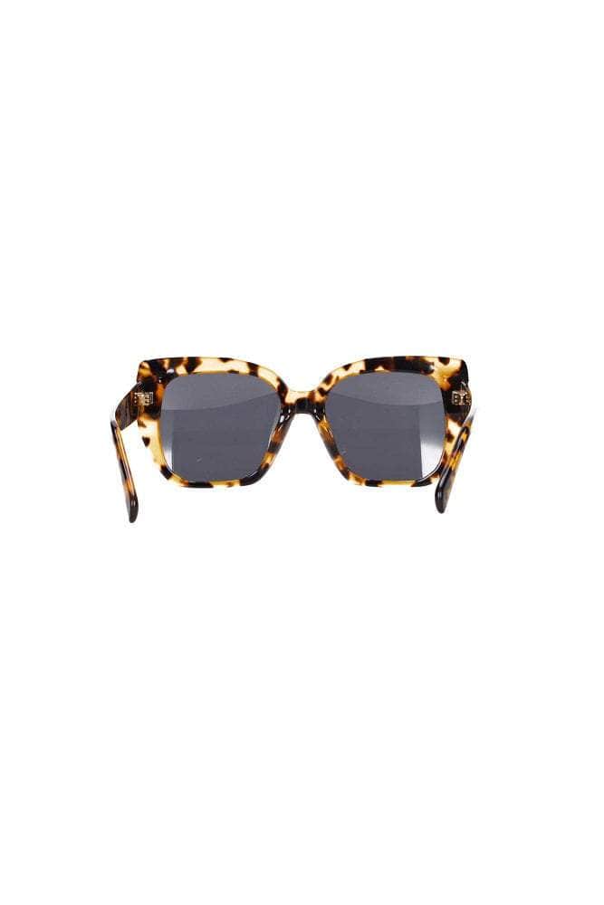 squared-bottom cat eye sunglasses in brown tortoise shell