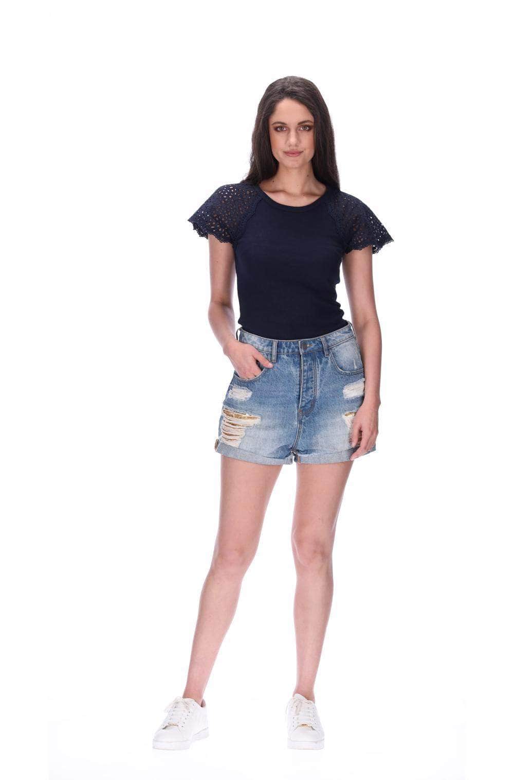 Mid Blue Denim Short