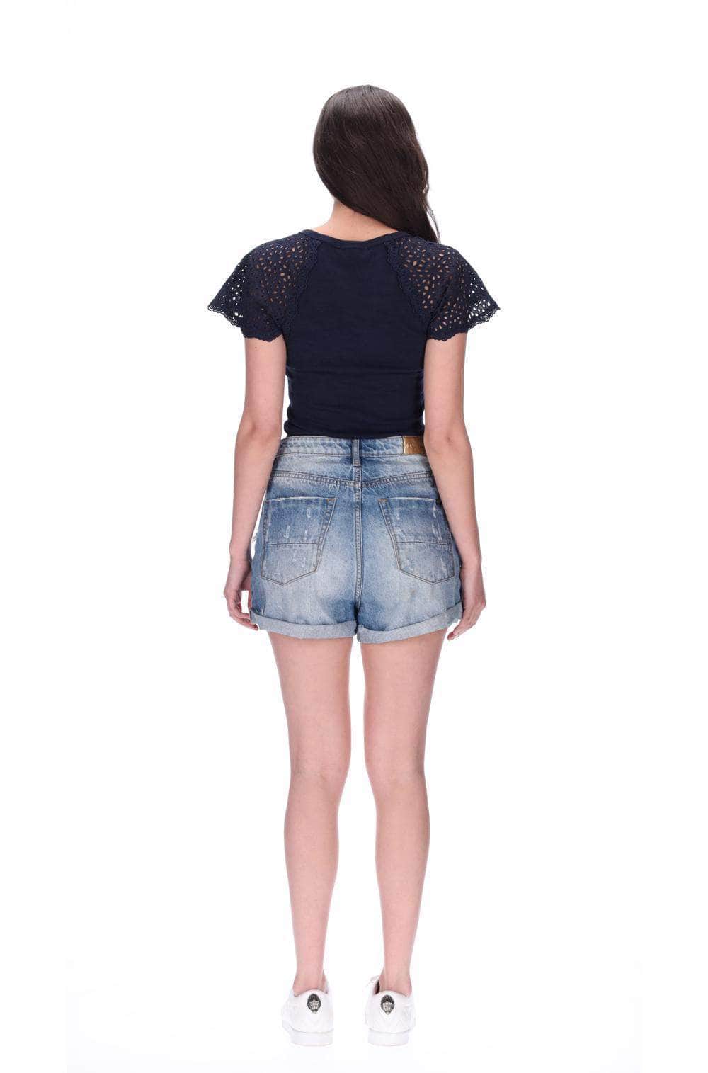 Mid Blue Denim Short