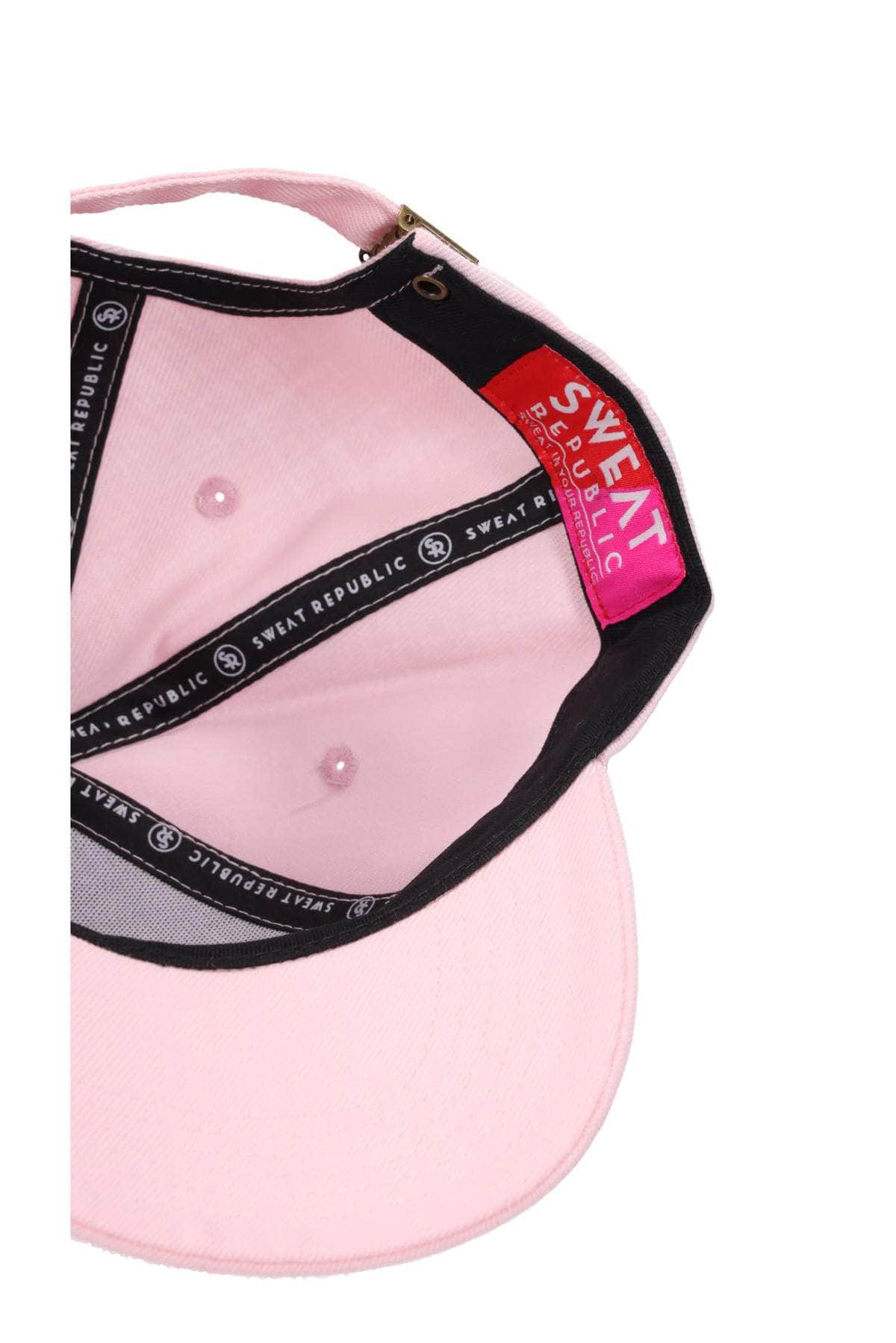 Pink and leopard print cap