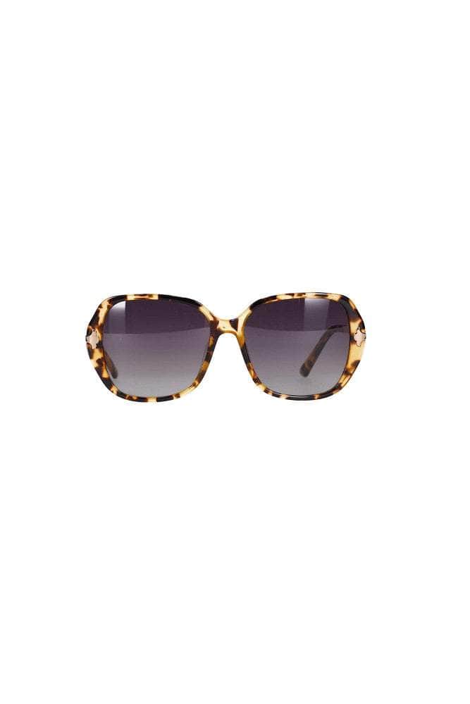 round sunglasses in a brown tortoise shell