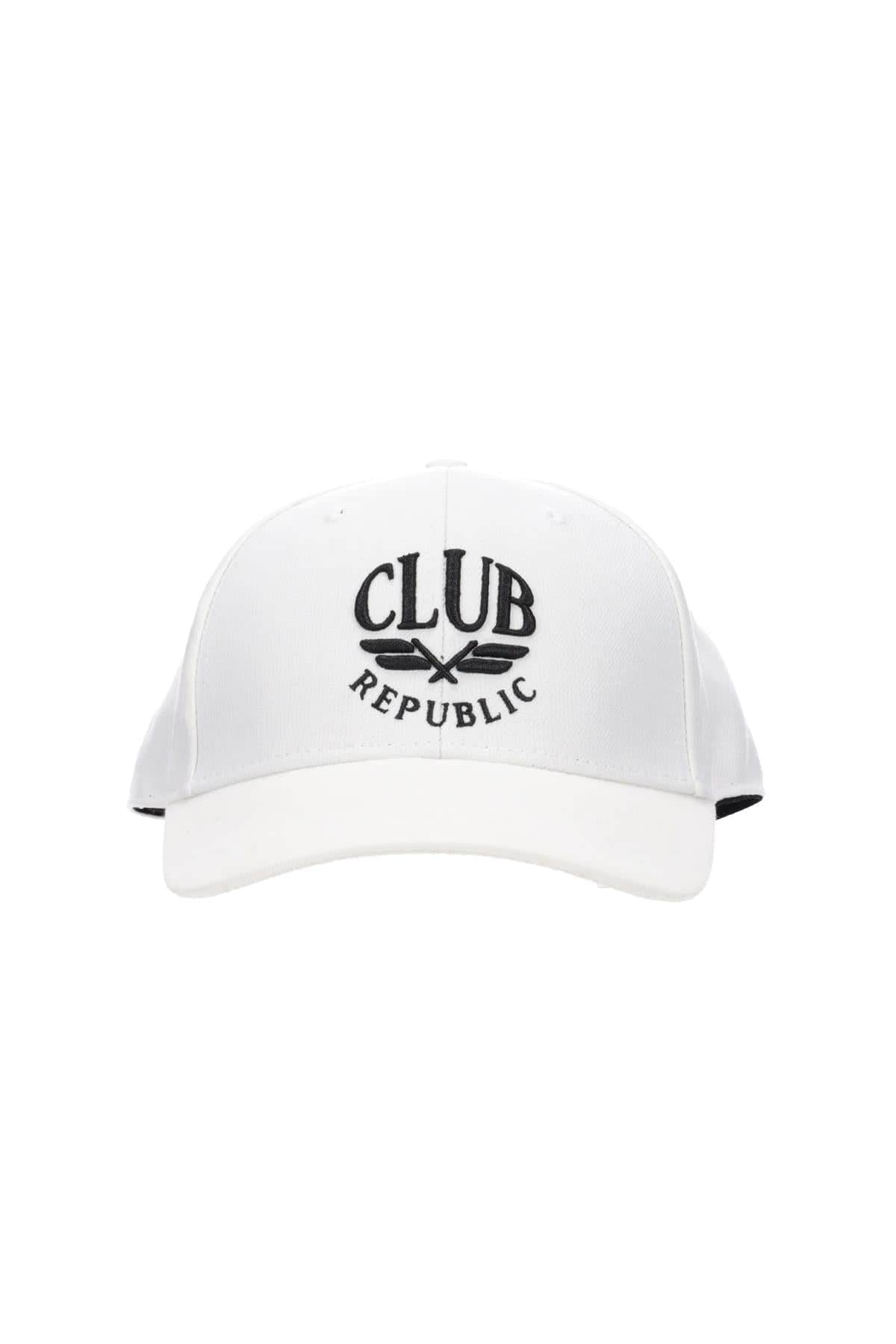 white sports cap with black logo