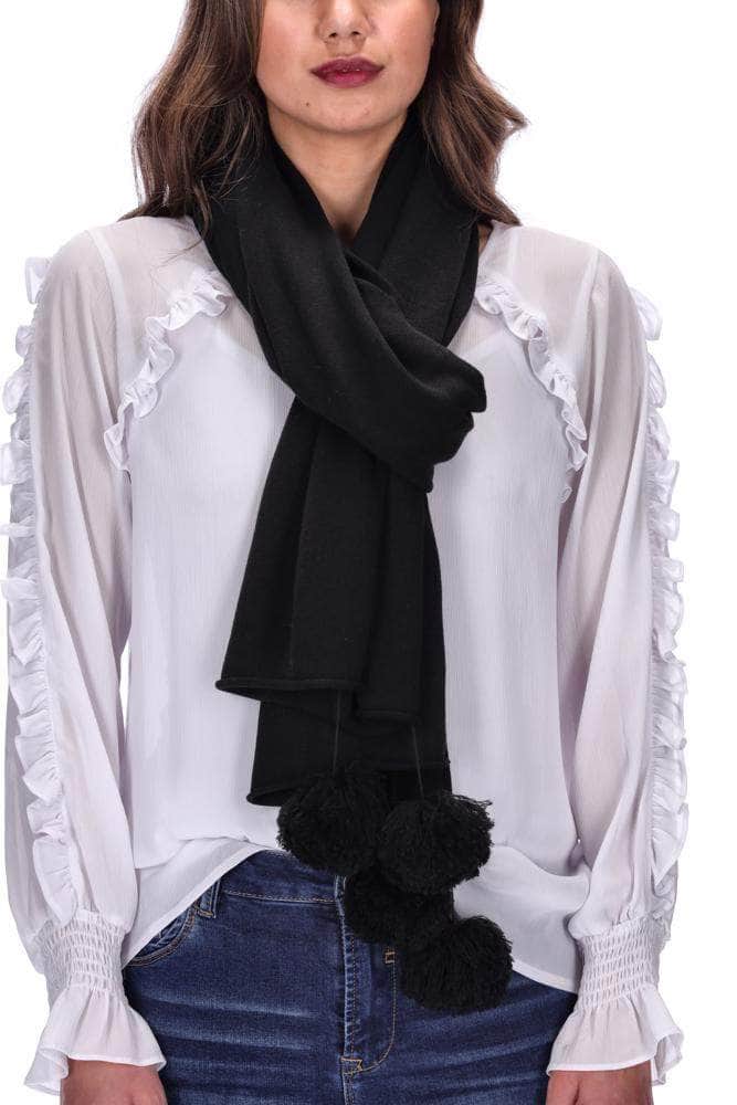 Pom Scarf Black