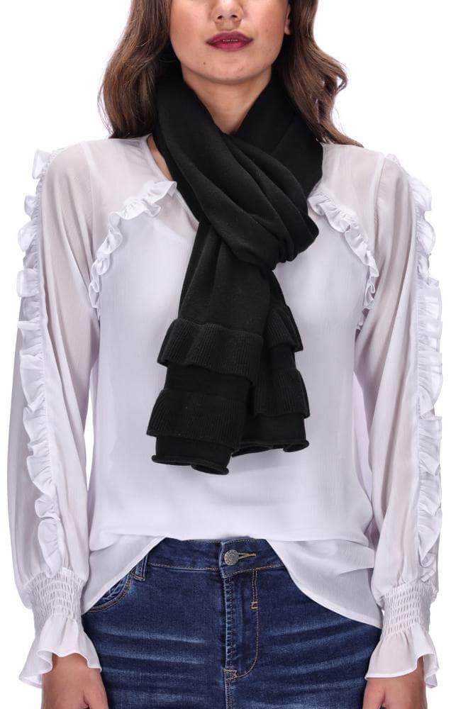 Ruffle Scarf Black