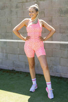pink animal print  bike short