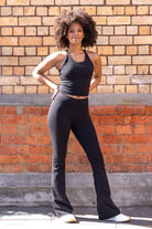 black flare leggings